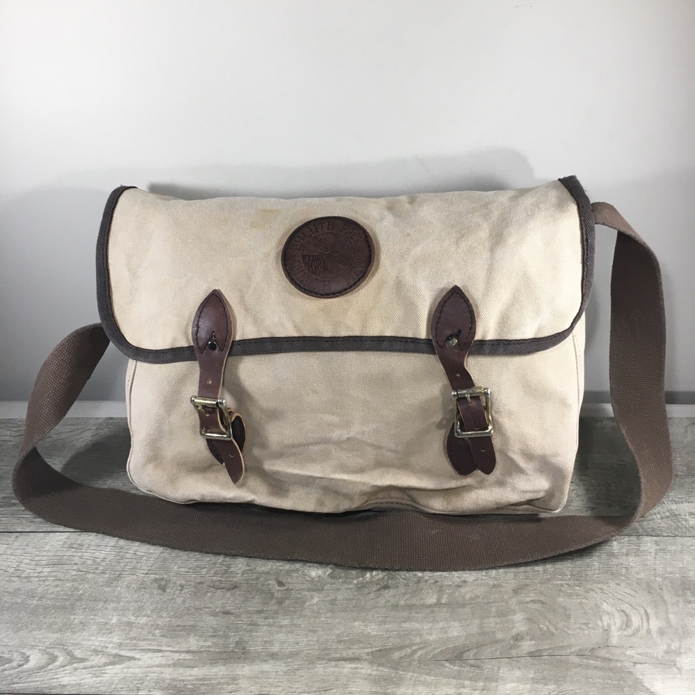 Duluth Pack Safari Travel Briefcase Tan Canvas Book Laptop Bag Business Everyday